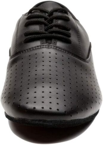 حذاء رقص جلدي لاتيني مسامي برباط للرجال السالسا، التانجو، قاعة الرقص، الفالس الفييني (7.5 D(M) US) أسود in Kuwait