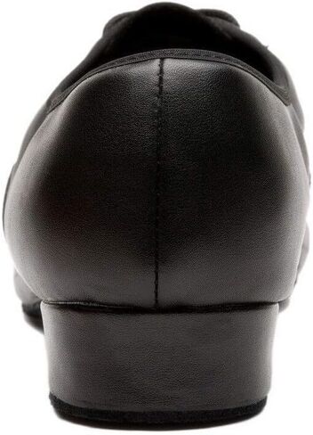 حذاء رقص جلدي لاتيني مسامي برباط للرجال السالسا، التانجو، قاعة الرقص، الفالس الفييني (7.5 D(M) US) أسود in Kuwait