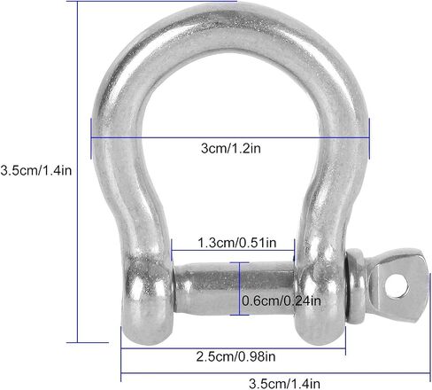 14 قطعة من الفولاذ المقاوم للصدأ M8 برغي تكبل 5/16 بوصة سلسلة تكبل القوس تكبل Clevis الثقيلة برغي دبوس تكبل لمرساة، سحب، قبالة الطريق الانتعاش in Kuwait