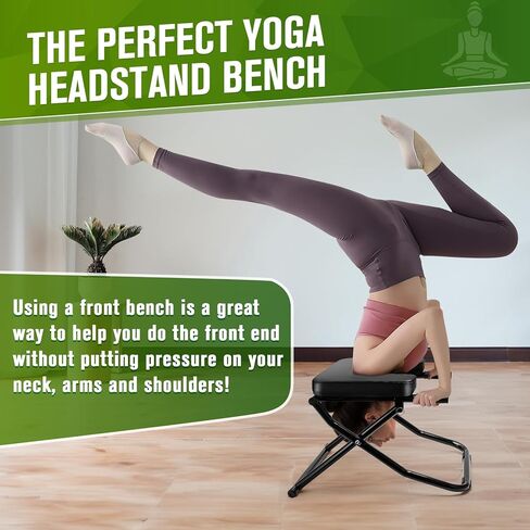 كرسي اليوغا على رأس المقعد الانعكاس، مقعد اليوغا على الرأس، مدرب حامل الرأس قابل للطي لممارسة حامل الرأس، حامل الكتف، تدريب التوازن وبناء القوة الأساسية - حامل رأس اليوغا in Kuwait