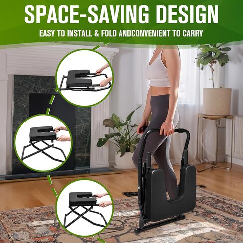 كرسي اليوغا على رأس المقعد الانعكاس، مقعد اليوغا على الرأس، مدرب حامل الرأس قابل للطي لممارسة حامل الرأس، حامل الكتف، تدريب التوازن وبناء القوة الأساسية - حامل رأس اليوغا in Kuwait