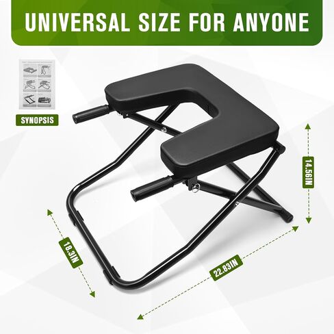 كرسي اليوغا على رأس المقعد الانعكاس، مقعد اليوغا على الرأس، مدرب حامل الرأس قابل للطي لممارسة حامل الرأس، حامل الكتف، تدريب التوازن وبناء القوة الأساسية - حامل رأس اليوغا in Kuwait