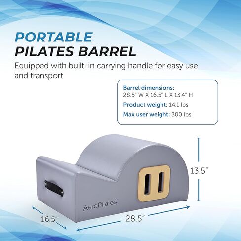 AeroPilates Posture Corrector Pilates Barrel - Home Pilates Back Stretcher - Pilates Strength Workout Machine for Home Gym - Up to 300 lbs Weight Capacity in Kuwait