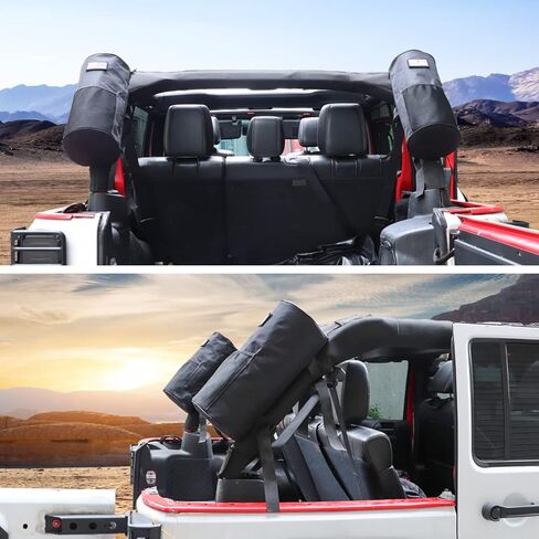 متعددة الوظائف لفة بار حقيبة تخزين قفص متوافق مع ل جيب رانجلر JK JKU JL JLU 2007-2022 جبل المنظم البضائع قفص السرج 2 قطعة in Kuwait