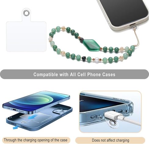 S.J JEWELRY Phone Charm Phone Wrist Strap with Tether Tab Beaded Phone Lanyard Phone Wristlet Handmade Semi-Precious Gemstone Phone Chain in Saudi Arabia