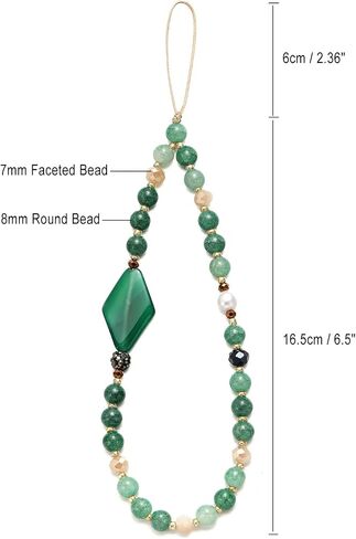 S.J JEWELRY Phone Charm Phone Wrist Strap with Tether Tab Beaded Phone Lanyard Phone Wristlet Handmade Semi-Precious Gemstone Phone Chain in Saudi Arabia