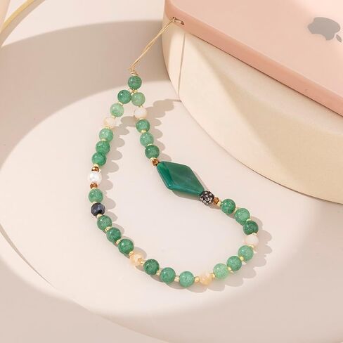 S.J JEWELRY Phone Charm Phone Wrist Strap with Tether Tab Beaded Phone Lanyard Phone Wristlet Handmade Semi-Precious Gemstone Phone Chain in Saudi Arabia
