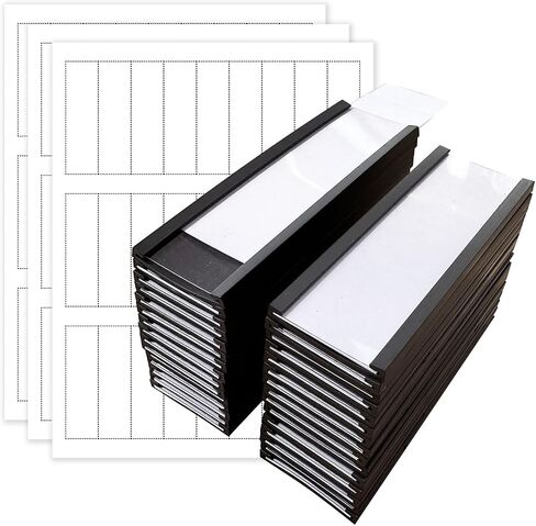 Mr-Label 30 Pack 1x3 in Magnetic Label Holder, with Printable Label Insert & Transparent Plastic Protective Film, C Channel Magnet Label for Metal Shelf Cabinet Locker (1x3 in, 30 pack) in Saudi Arabia