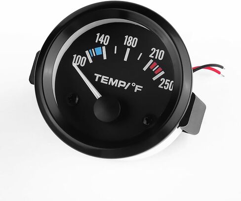 مقياس درجة حرارة الماء مع إضاءة خلفية LED - مقياس درجة حرارة الماء الاحترافي 2 بوصة 100-250 درجة فهرنهايت لمراقبة سائل تبريد محرك السيارة - مقاييس سيارة عالمية 12 فولت مناسبة لسيارة الدفع الرباعي والشاحنة البحرية in Kuwait