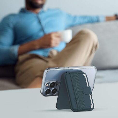 حامل بطاقات مغناطيسية للسحب والإخراج من Sinjimoru، محفظة هاتف لـ Magsafe مع مسند متوافق مع سلسلة iPhone 15 14 13 12. حامل علامة التبويب M-Pull in Kuwait