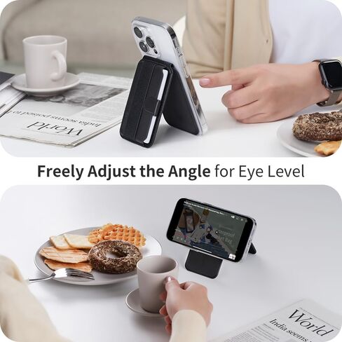 حامل بطاقات مغناطيسية للسحب والإخراج من Sinjimoru، محفظة هاتف لـ Magsafe مع مسند متوافق مع سلسلة iPhone 15 14 13 12. حامل علامة التبويب M-Pull in Kuwait