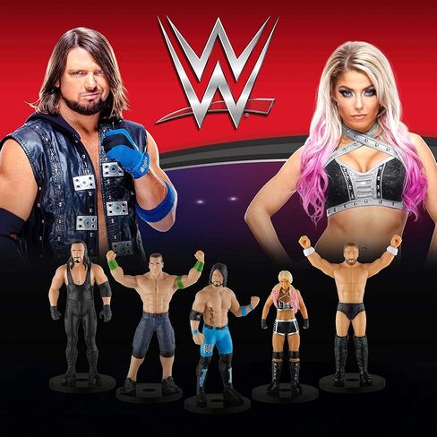 أغطية أقلام WWE Superstar، مجموعة من 5 - نجوم WWE للكتابة، ديكور الحفلات، هدايا علوية - Ultimate Warrior، Rey Mysterio، The Rock، Becky Lynch والمزيد من PMI in Saudi Arabia