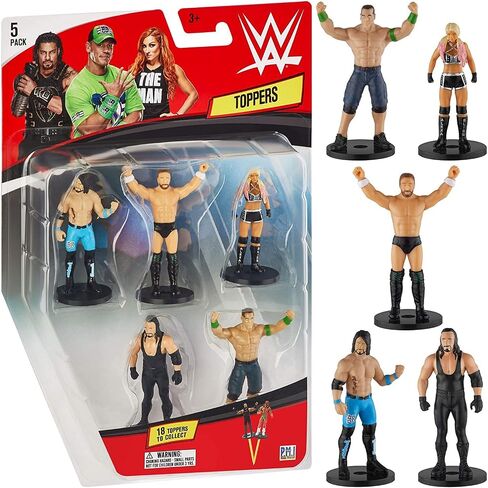 أغطية أقلام WWE Superstar، مجموعة من 5 - نجوم WWE للكتابة، ديكور الحفلات، هدايا علوية - Ultimate Warrior، Rey Mysterio، The Rock، Becky Lynch والمزيد من PMI in Saudi Arabia