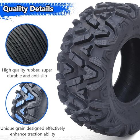 ATV Tires 26x11-12-6PR, All Terrain 20MM Tread Depth Tires For Sand Mud Stream Off-Road, Tubeless Set of 2 in Saudi Arabia