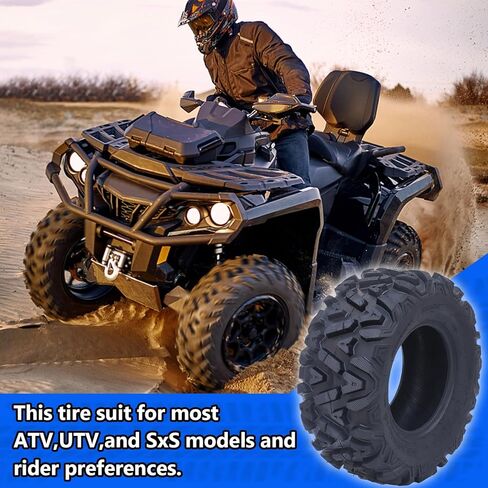 ATV Tires 26x11-12-6PR, All Terrain 20MM Tread Depth Tires For Sand Mud Stream Off-Road, Tubeless Set of 2 in Saudi Arabia