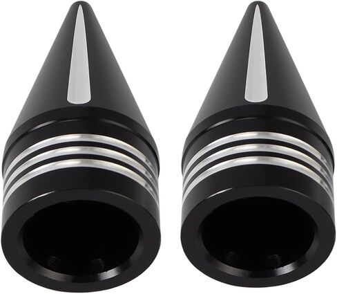 CNC Spike Front Axle Nut Covers Caps for Harley Touring Street Glide Fat Boy Road King Electra Glide Tri Glide Dyna, Black in Kuwait