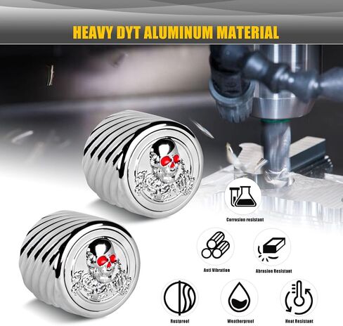 لأغطية صامولة المحور الأمامي Harley Street Glide، 2 عبوة من الألومنيوم CNC 3D Skull Axle غطاء صامولة لـ 2002-2023 Softail Dyna Touring Road King Electra Road Glide Sportster Iron 883 XL (أسود) in Saudi Arabia
