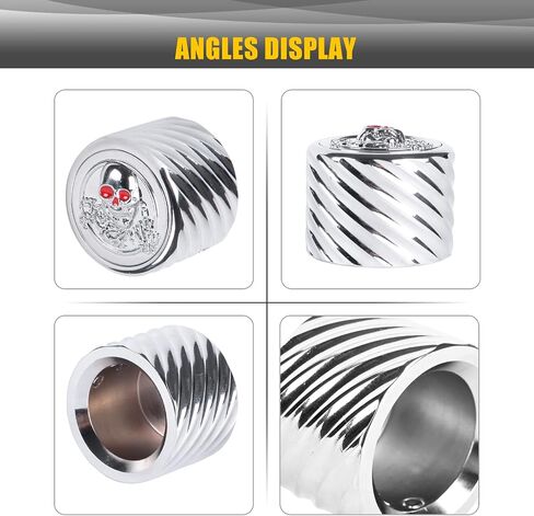 لأغطية صامولة المحور الأمامي Harley Street Glide، 2 عبوة من الألومنيوم CNC 3D Skull Axle غطاء صامولة لـ 2002-2023 Softail Dyna Touring Road King Electra Road Glide Sportster Iron 883 XL (أسود) in Saudi Arabia