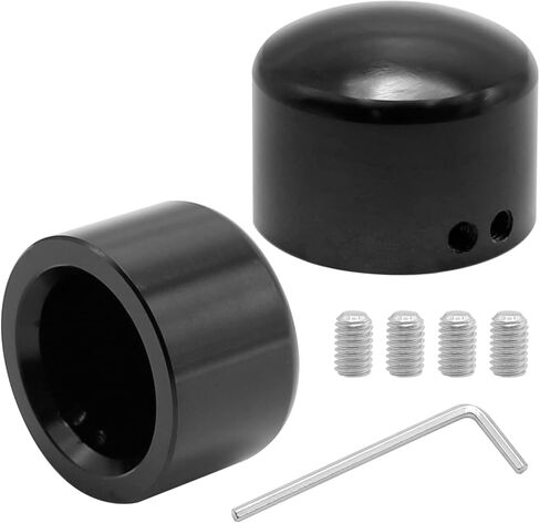 أغطية صواميل المحور الأمامي أغطية شوكة لدراجة Harley Davidson Touring Softail Sportster Dyna Trike Electra Street Road Glide Road King Fat Boyoy 2002-2023، أسود in Kuwait