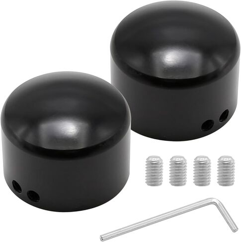 أغطية صواميل المحور الأمامي أغطية شوكة لدراجة Harley Davidson Touring Softail Sportster Dyna Trike Electra Street Road Glide Road King Fat Boyoy 2002-2023، أسود in Kuwait