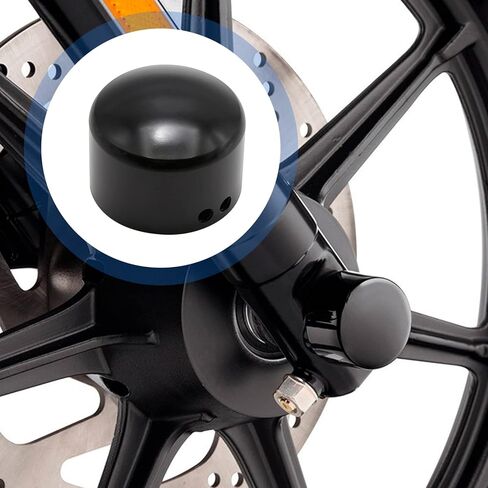 أغطية صواميل المحور الأمامي أغطية شوكة لدراجة Harley Davidson Touring Softail Sportster Dyna Trike Electra Street Road Glide Road King Fat Boyoy 2002-2023، أسود in Kuwait