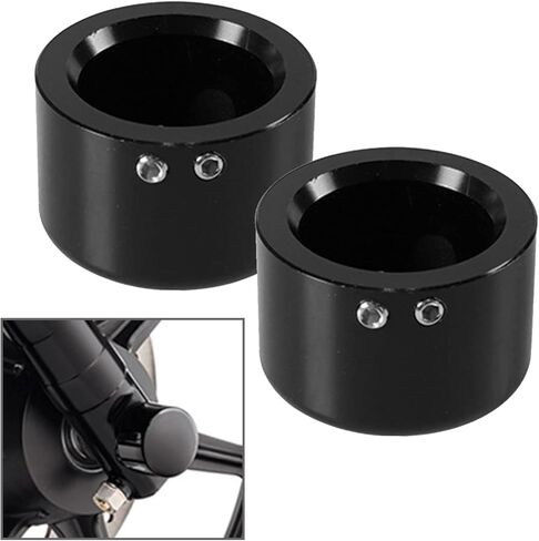 أغطية صواميل المحور الأمامي أغطية شوكة لدراجة Harley Davidson Touring Softail Sportster Dyna Trike Electra Street Road Glide Road King Fat Boyoy 2002-2023، أسود in Kuwait