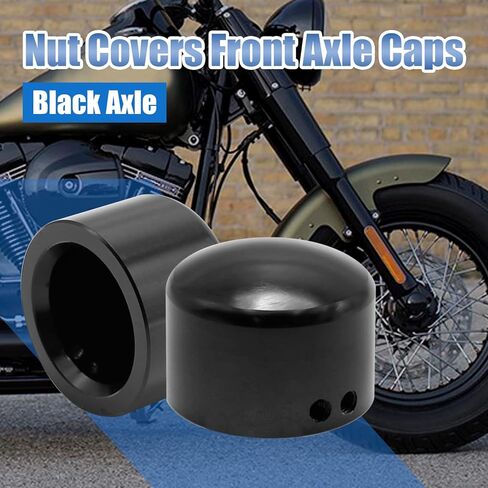 أغطية صواميل المحور الأمامي أغطية شوكة لدراجة Harley Davidson Touring Softail Sportster Dyna Trike Electra Street Road Glide Road King Fat Boyoy 2002-2023، أسود in Kuwait