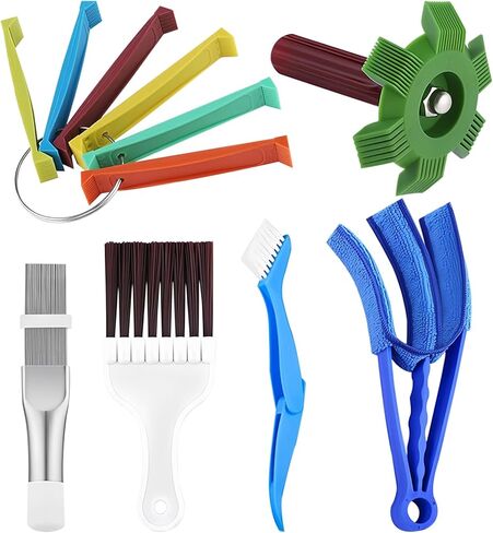 6 Pcs Radiator Comb Tool Set, Multiple Sizes AC Fin Comb Straightener & Condenser Coil Cleaning Brush, Air Conditioner Repair Cleaner Kit for Evaporator Automotive Refrigerator Hvac (Colored) in Saudi Arabia