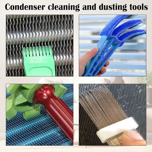 6 Pcs Radiator Comb Tool Set, Multiple Sizes AC Fin Comb Straightener & Condenser Coil Cleaning Brush, Air Conditioner Repair Cleaner Kit for Evaporator Automotive Refrigerator Hvac (Colored) in Saudi Arabia