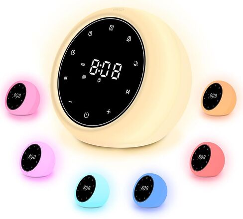Nytpal Alarm Clock White Noise Sound Sleep Machine for Baby/Adults, 6 Colors Night Light 20 Soothing Sounds, Portable Rechargeable in Saudi Arabia