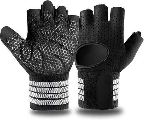 Workout Gloves with Wrist Support & Palm Damping, for Palm and Wrist Protection During Weight Lifting, Pull-Ups and Strength Training in The Gym, Suitable for Men and Women in Kuwait