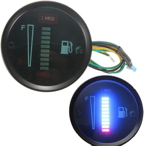 Fuel Level Gauge,2" 52mm Universal Car SUV Motorcycle Fuel Level Meter Gauge Meter 12V LED Light Display Fuel Tank Gauge Boat Truck RV(Blue) in Saudi Arabia