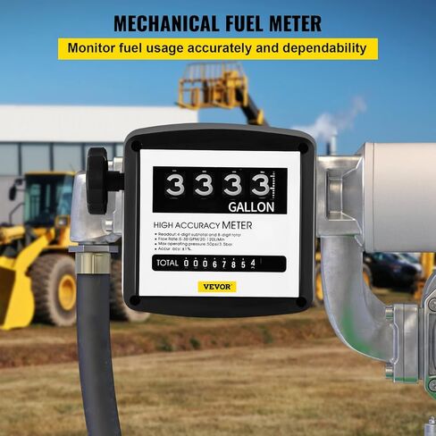 Bestauto Mechanical Fuel Meter 5 to 30 GPM Digital Diesel Fuel Flow Meter Black Fuel Meter Diesel for All Fuel Transfer Pumps 10Bar in Kuwait