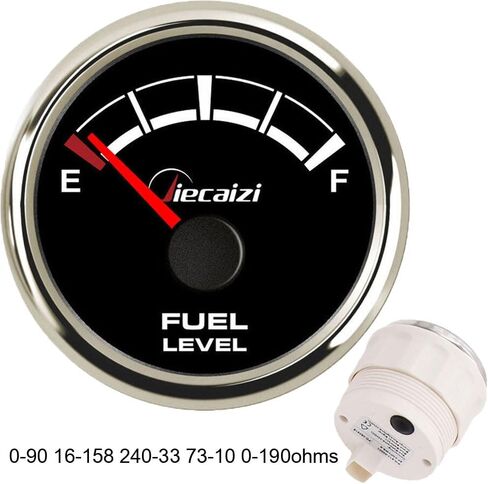 52mm/2-1/16" Fuel Level Gauge Waterproof 7 Backlight Colors 0-90ohms 16-158ohms 73-10ohms 0-190ohms 240-33ohms Anti-Vibration Anti-Over-Voltage IP67 in Saudi Arabia