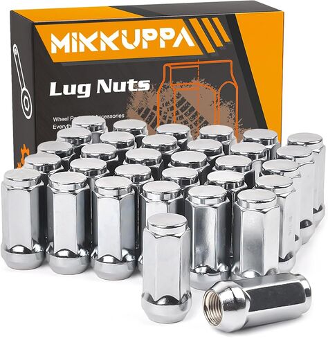 MIKKUPPA 9/16-18 Lug Nuts - Replacement for 2002-2010 ram 1500, 1994-2010 Ram 2500/3500, 1984-1997 F250/F350, 1974-1988 J20 Aftermarket Wheel 32pcs Chrome Closed End Lug Nuts in Saudi Arabia