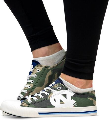 FOCO North Carolina Tar Heels NCAA Womens Camo Low Top Canvas Shoes - 11 in Saudi Arabia