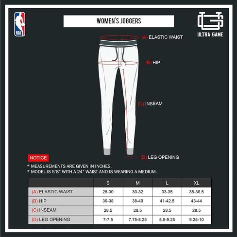 Ultra Game NBA Women's Jogger Pants Active Logo Fleece Sweatpants in Saudi Arabia