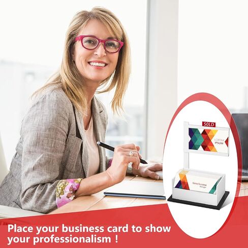 Office Desk Business Card Holder, Real Estate Business Card Holder, Acrylic Real Estate Agency Product Business Card Holder, Can Accommodate 3.5 x 2 inch Business Cards in Saudi Arabia
