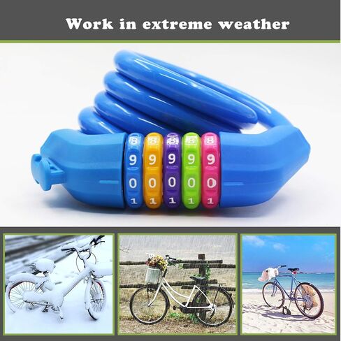 Bike Lock Cable with Mounting Bracket, Bicycle Cable Lock with 5 Digit Combination, Bike Cable Lock 4 Feet Long x 1/2 Inch (Black) in Saudi Arabia