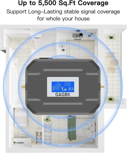 2024 Improved Cell Phone Signal Booster on Band 2/4/5/12/13/17/25/66 for 5G 4G LTE Cell Phone Booster Cell Signal Booster Cellphone Signal Booster Cellular Extender Up to 5500sqft for All U.S.Carriers in Saudi Arabia