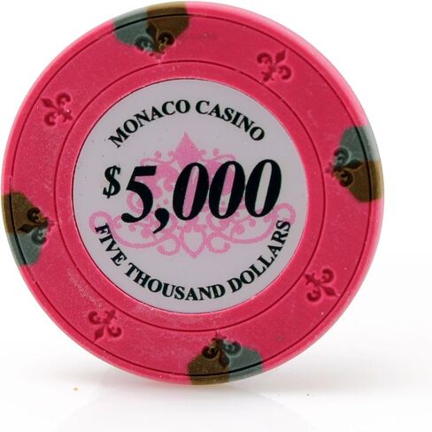 Monaco Casino Clay Poker Chips in 13.5g - Pack of 50 - (Choose Color) in Saudi Arabia