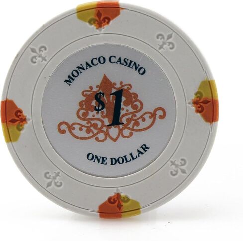 Monaco Casino Clay Poker Chips in 13.5g - Pack of 50 - (Choose Color) in Saudi Arabia