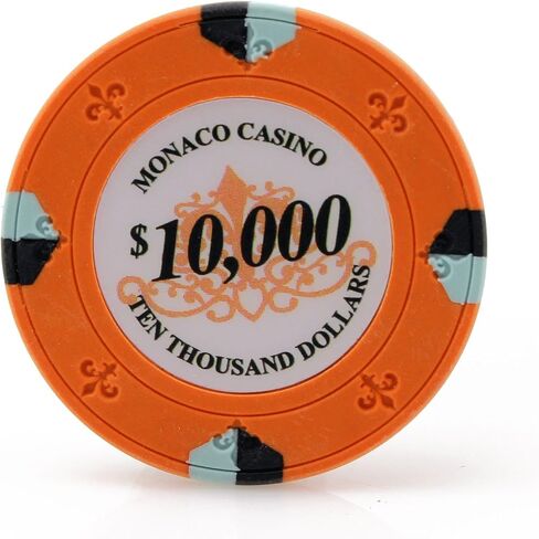 Monaco Casino Clay Poker Chips in 13.5g - Pack of 50 - (Choose Color) in Saudi Arabia
