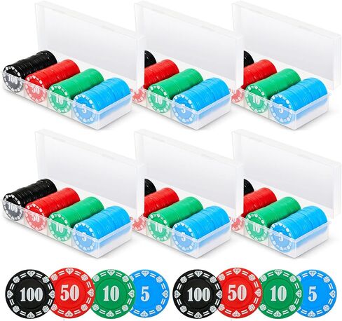 Lewtemi Poker Chips with Denominations Poker Chip Set Plastic Counters Chip Casino Chips with Poker Chip Holder Storage Box for Texas Home Game Nights Holdem Poker Blackjack or Roulette Casino in Saudi Arabia