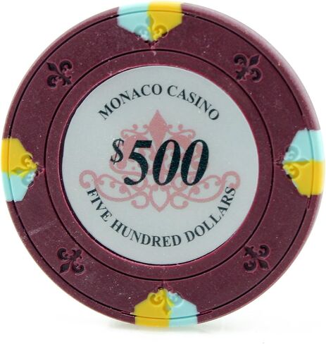 Monaco Casino Clay Poker Chips in 13.5g - Pack of 50 - (Choose Color) in Saudi Arabia