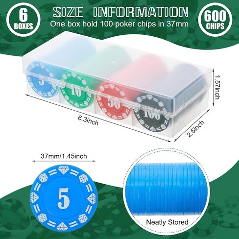 Lewtemi Poker Chips with Denominations Poker Chip Set Plastic Counters Chip Casino Chips with Poker Chip Holder Storage Box for Texas Home Game Nights Holdem Poker Blackjack or Roulette Casino in Saudi Arabia