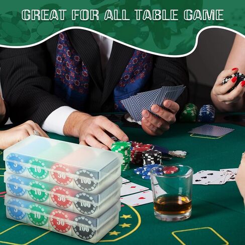 Lewtemi Poker Chips with Denominations Poker Chip Set Plastic Counters Chip Casino Chips with Poker Chip Holder Storage Box for Texas Home Game Nights Holdem Poker Blackjack or Roulette Casino in Saudi Arabia