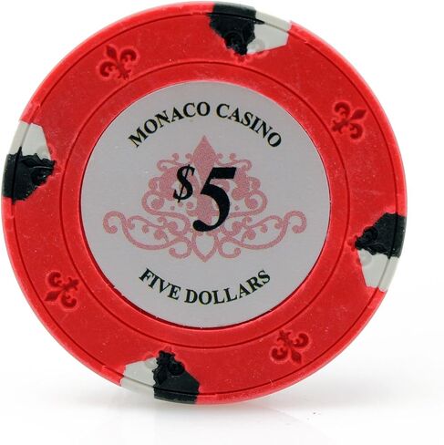 Monaco Casino Clay Poker Chips in 13.5g - Pack of 50 - (Choose Color) in Saudi Arabia