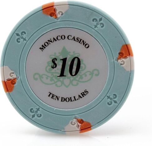 Monaco Casino Clay Poker Chips in 13.5g - Pack of 50 - (Choose Color) in Saudi Arabia