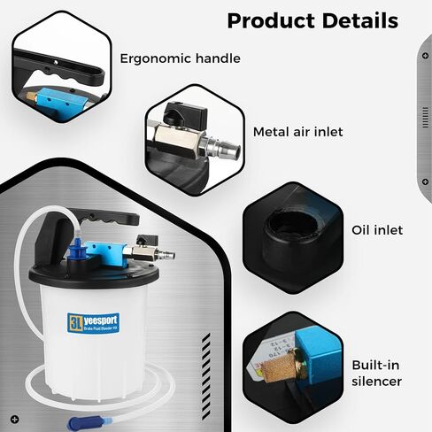 طقم نازف فرامل فراغ 3 لتر، سائل فرامل هوائي لشخص واحد وأداة استخراج نزيف القابض مع زجاجة إعادة تعبئة 1 لتر و18 محولًا إضافيًا in Kuwait